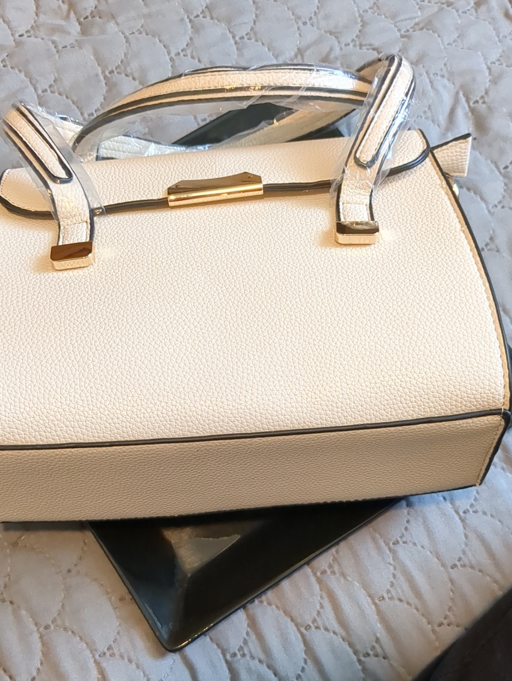 Cream Canvas Tote/Shoulder Bag
